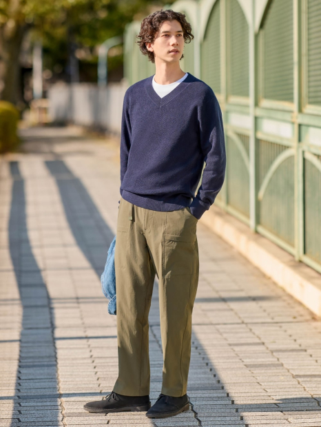 Вязаный свитер UNIQLO 1159834871 (Синий 3XL)
