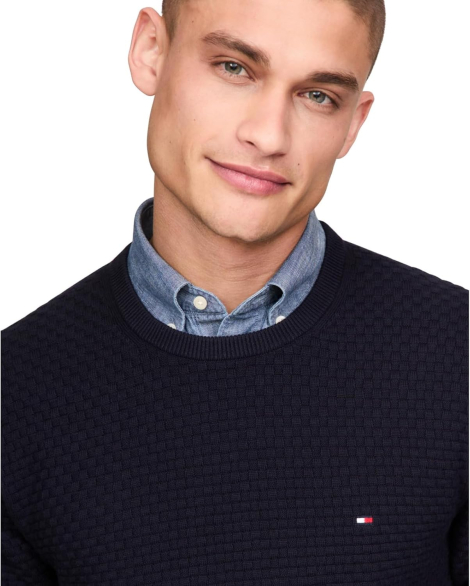 Чоловічий текстурний светр Tommy Hilfiger 1159837152 (Синій 3XL)