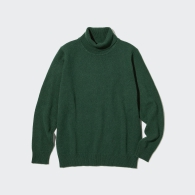 Вязаный свитер UNIQLO из шерсти 1159796485 (Зеленый, M)