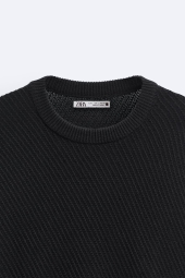 Мужской вязаный свитер ZARA 1159798286 (Черный, M)
