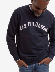Чоловічий светр U.S. Polo Assn з логотипом 1159798934 (Білий/синій, L)