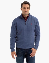 Чоловічий светр U.S. Polo Assn з блискавкою 1159798958 (Білий/синій, XXL)