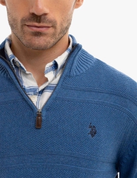Мужской свитер U.S. Polo Assn с молнией 1159799868 (Синий, M)