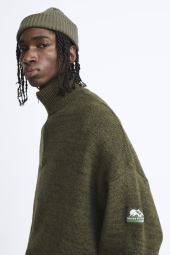 Чоловічий трикотажний светр ZARA з напівблискавкою 1159799975 (Зелений, M)