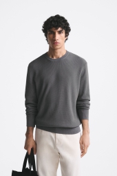 Чоловічий трикотажний светр ZARA 1159800846 (Сірий, L)