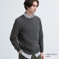 Вязаный свитер UNIQLO из шерсти 1159800972 (Серый, XL)