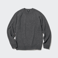 Вязаный свитер UNIQLO из шерсти 1159800972 (Серый, XL)