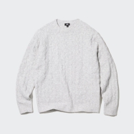 Вязаный свитер UNIQLO из шерсти 1159801818 (Серый, M)