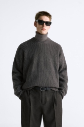 Чоловічий трикотажний светр ZARA 1159803409 (Сірий, XL)
