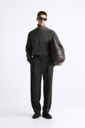 Чоловічий трикотажний светр ZARA 1159803409 (Сірий, XL)