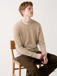 Вовняний светр UNIQLO джемпер 1159833777 (Бежевий M)