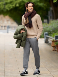 Вязаный свитер с полумолнией UNIQLO 1159834009 (Коричневый 3XL)