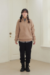 Вязаный свитер с полумолнией UNIQLO 1159834009 (Коричневый 3XL)