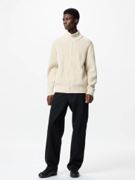 Вязаный свитер UNIQLO с застежкой-молнией 1159834015 (Молочный 3XL)