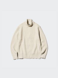 Вязаный свитер UNIQLO с застежкой-молнией 1159834015 (Молочный 3XL)