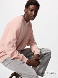 Вязаный свитер UNIQLO 1159834318 (Розовый XL)