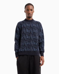 Мужской вязаный свитер Armani Exchange с логотипом 1159834577 (Синий M)