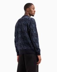 Мужской вязаный свитер Armani Exchange с логотипом 1159834577 (Синий M)