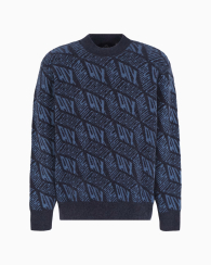 Мужской вязаный свитер Armani Exchange с логотипом 1159834577 (Синий M)