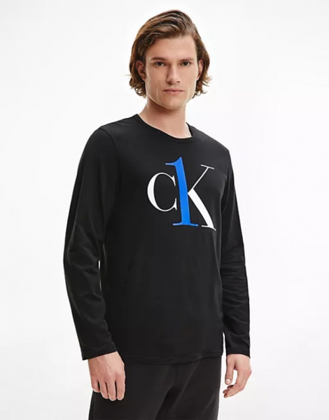 Мужской лонгслив Calvin Klein с логотипом на груди 1159765153 (Черный, M)