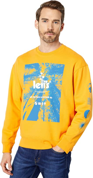 Мужской свитшот Levi's кофта с принтом 1159771651 (Оранжевый, XL)