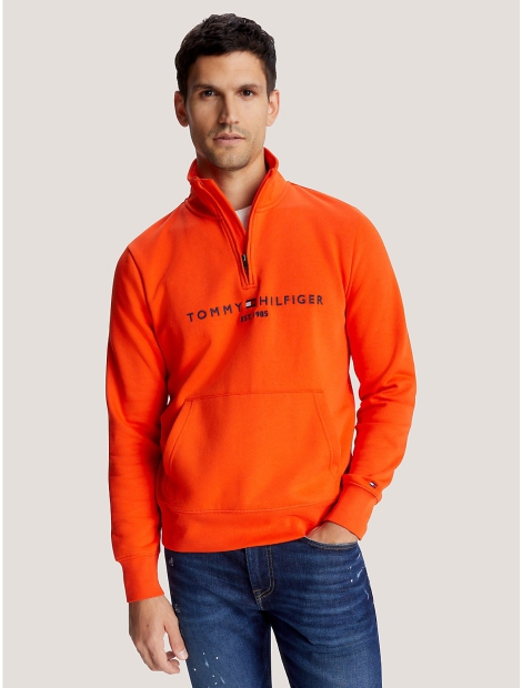 Мужская толстовка Tommy Hilfiger с полумолнией 1159796771 (Оранжевый, 3XL)