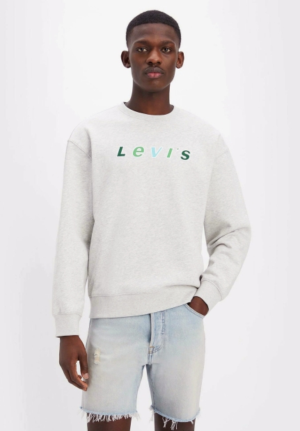 Мужской свитшот Levi's на флисе 1159813974 (Серый, S)