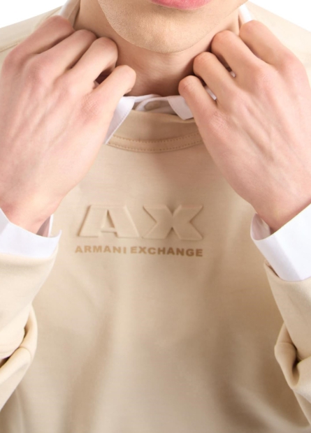 Мужской свитшот Armani Exchange с логотипом 1159815773 (Бежевый XXL)