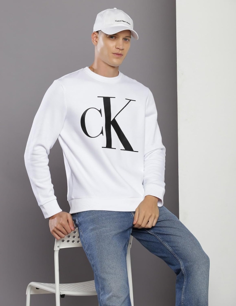 Мужской свитшот Calvin Klein с логотипом 1159817547 (Белый XXL)