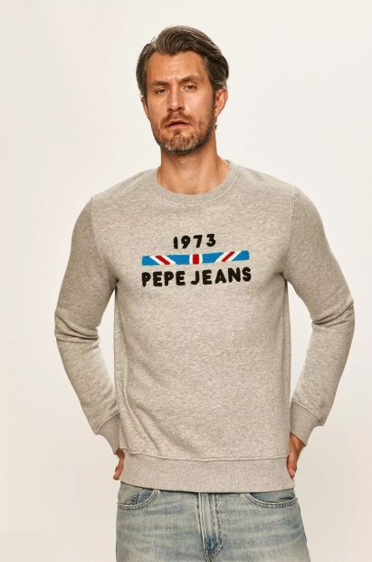 Мужской свитшот Pepe Jeans London на флисе 1159822220 (Серый L)