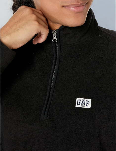 Мужская флисовая кофта GAP с полумолнией 1159832421 (Черный M)