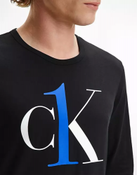 Мужской лонгслив Calvin Klein с логотипом на груди 1159765153 (Черный, M)