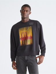 Мужской свитшот Calvin Klein кофта с принтом 1159773253 (Черный, XL)