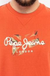 Мужской свитшот Pepe Jeans London на флисе 1159812162 (Оранжевый, M)