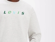 Мужской свитшот Levi's на флисе 1159813974 (Серый, S)