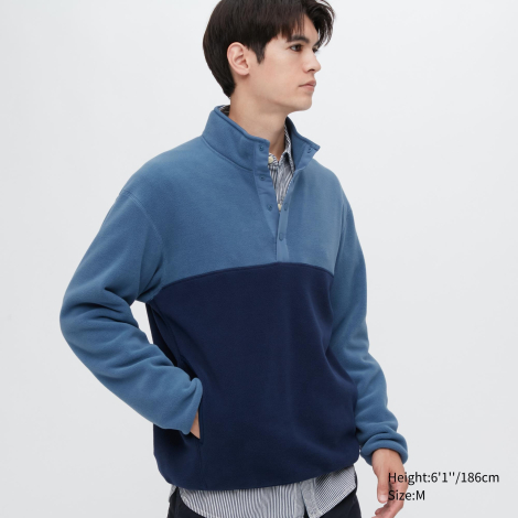 Стильна тепла толстовка UNIQLO оригінал 1159776491 (Білий/синій, M) 1159776491 (Білий/синій, M)