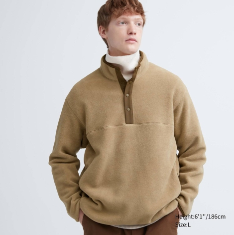 Стильная флисовая толстовка UNIQLO 1159799168 (Коричневый, XS)