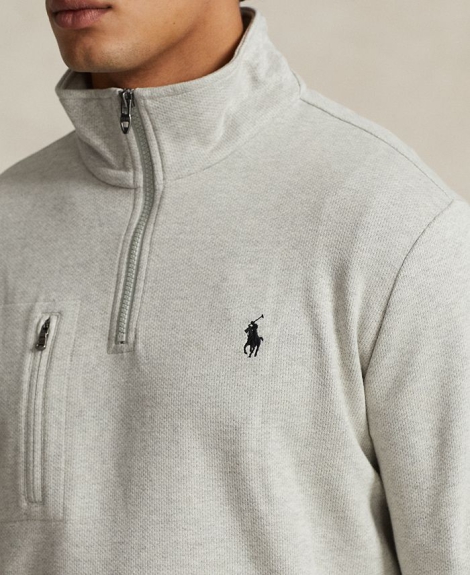 Мужская толстовка Polo Ralph Lauren свитшот на полумолнии 1159813482 (Серый, L)