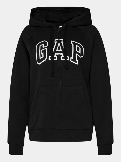 Женская толстовка на флисе GAP с молнией 1159814491 (Черный, XL)