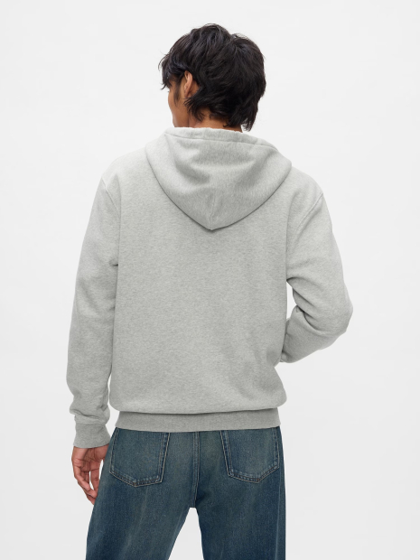 Толстовка мужская на флисе GAP худи с логотипом 1159835144 (Серый XXL)