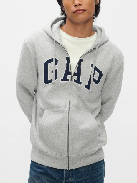 Толстовка мужская на флисе GAP худи с логотипом 1159835144 (Серый XXL)