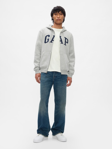 Толстовка мужская на флисе GAP худи с логотипом 1159835144 (Серый XXL)