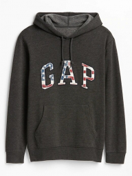 Толстовка мужская GAP худи на флисе 1159758437 (Серый/Черный, XXL)