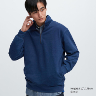 Пуловер UNIQLO на блискавці оригінал 1159786846 (Білий/синій, M)