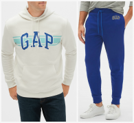 Мужской спортивный костюм GAP толстовка и штаны art219059 (Белый/синий, размер XL)