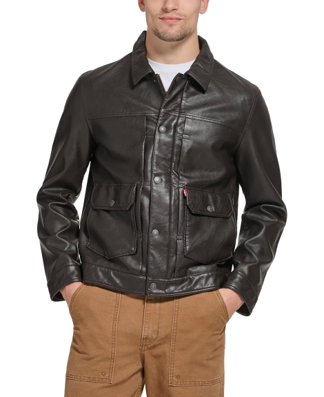 Чоловіча куртка Levi's зі штучної шкіри 1159827875 (Коричневий XXL)