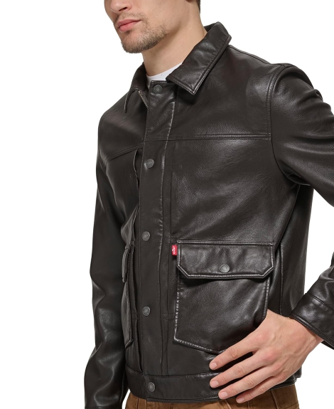 Чоловіча куртка Levi's зі штучної шкіри 1159827875 (Коричневий XXL)