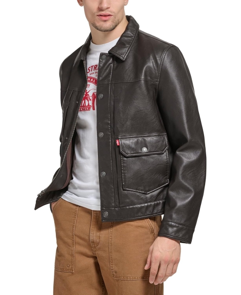 Чоловіча куртка Levi's зі штучної шкіри 1159827875 (Коричневий XXL)