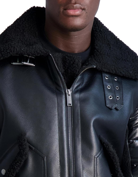 Мужская куртка Karl Lagerfeld Paris с искусственной овчиной 1159834345 (Черный M)
