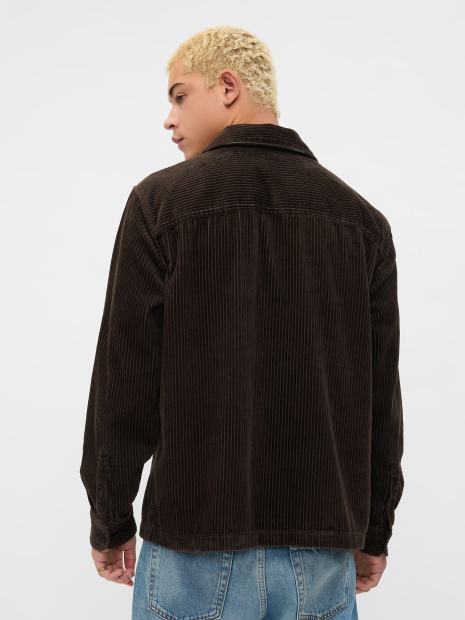 Вельветовая куртка-рубашка GAP на пуговицах 1159834837 (Коричневый M)